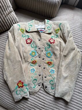 REN ELLIS Suede Beaded Jacket